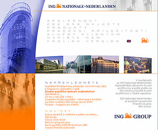 Vstupní stránka webu ING Nationale-Nederlanden